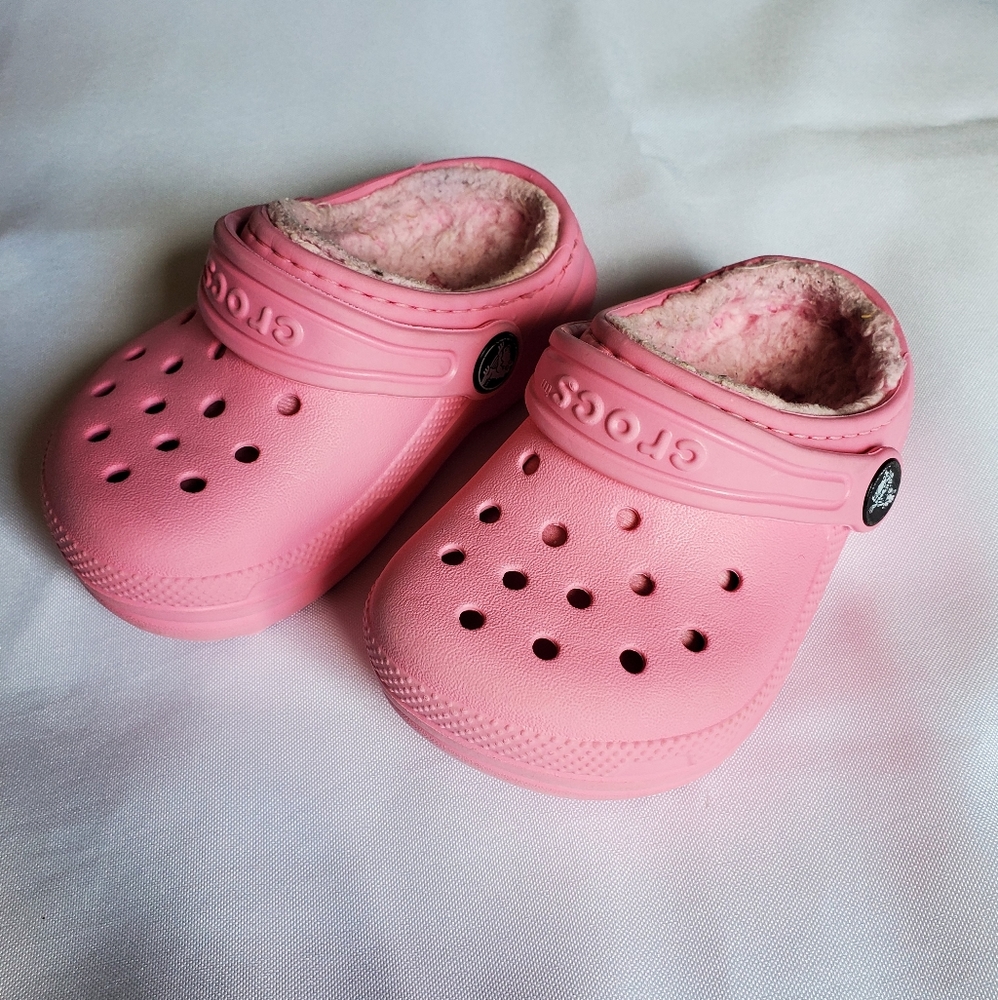 Pink lined crocs
